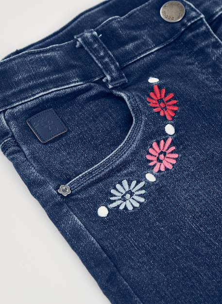 Pantalon fille en denim Bleu 3 - vertbaudet enfant 