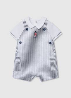 -Ensemble polo et salopette bébé coton
