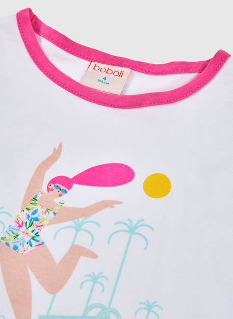 T-shirt coton imprimé piscine pour fille Blanc 3 - vertbaudet enfant 