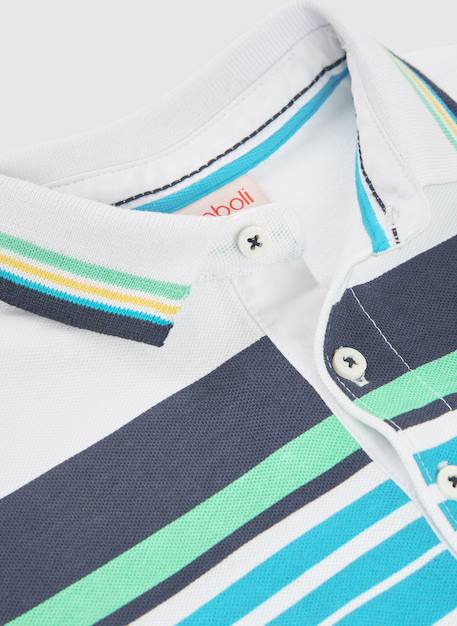 Polo en coton imprimé pour enfant Blanc 4 - vertbaudet enfant 