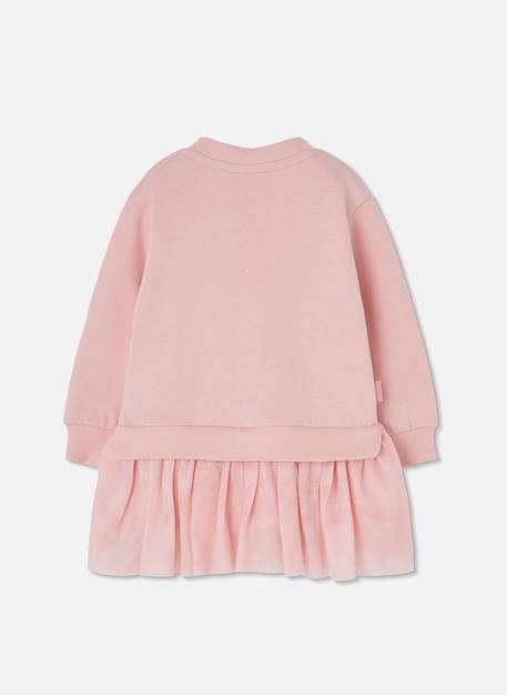 Robe fille molleton et tulle brodé fleurs Pink 4 - vertbaudet enfant 
