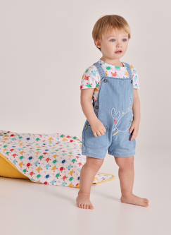-Ensemble bébé t-shirt et salopette imprimée en denim
