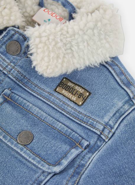 Veste garçon denim maille avec col molleton Bleu 4 - vertbaudet enfant 