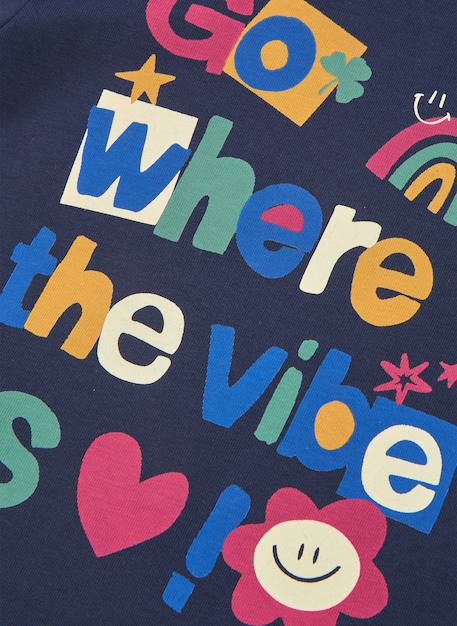 T-shirt fille en maille imprimé lettres Bleu 4 - vertbaudet enfant 