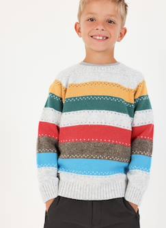 Pull garçon à rayures  - vertbaudet enfant