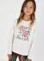 T-shirt fille en maille imprimé message Blanc 1 - vertbaudet enfant 