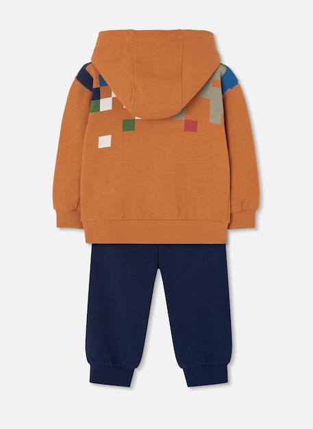 Ensemble garçon molleton imprimé pixels Marron 3 - vertbaudet enfant 