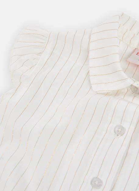 Chemise fille en coton Blanc 4 - vertbaudet enfant 