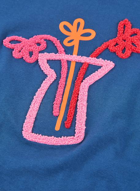 T-shirt fille manches longues coton Bleu 4 - vertbaudet enfant 