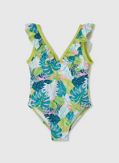 -Maillot de bain fille motif feuilles