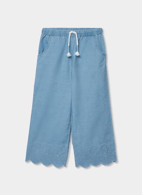 Pantalon en denim à lacets Bleu 2 - vertbaudet enfant 