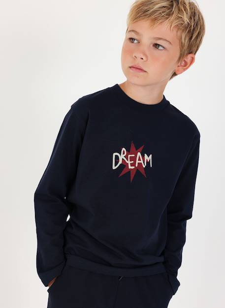 T-shirt en maille garçon imprimé dream Bleu 1 - vertbaudet enfant 