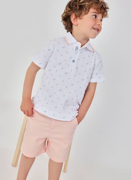 Bermuda garçon en coton Orange 1 - vertbaudet enfant 