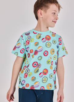 Garçon-T-shirt, polo, sous-pull-T-shirt en coton pour enfant avec imprimé