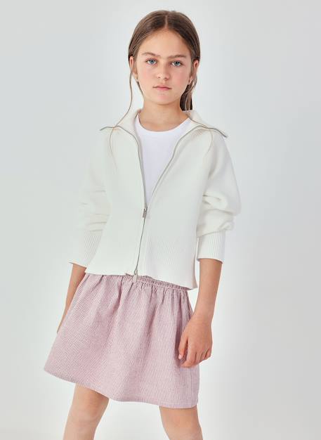 Fille-Pull, gilet, sweat-Cardigan fille col montant