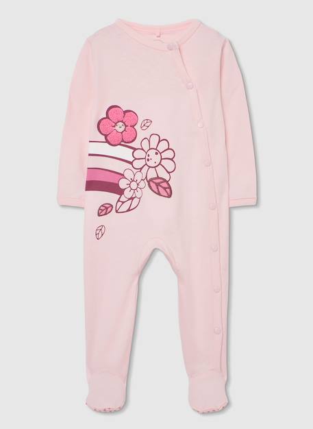 Pyjama bébé en coton Rose 2 - vertbaudet enfant 