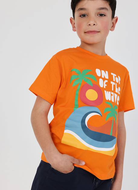 T-shirt enfant coton imprimé Orange 1 - vertbaudet enfant 
