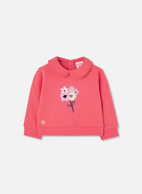 Sweat-shirt fille imprimé fleurs Pink 2 - vertbaudet enfant 