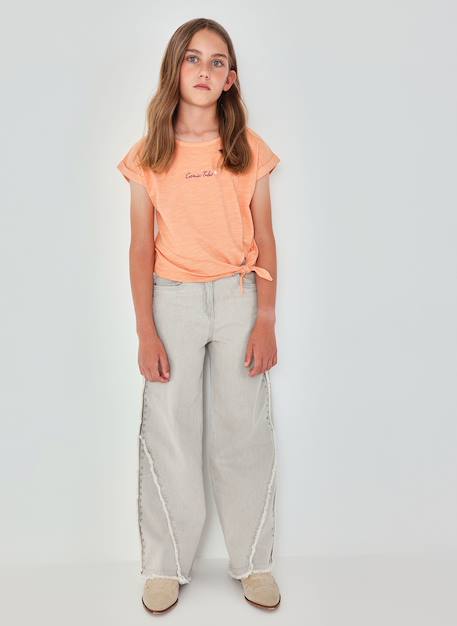 Pantalon fille denim Gris 1 - vertbaudet enfant 
