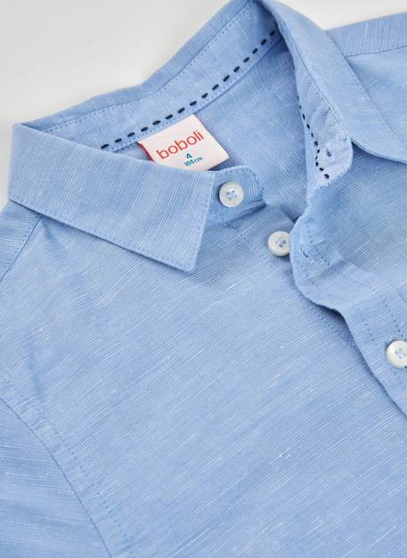 Chemise en lin Bleu 4 - vertbaudet enfant 