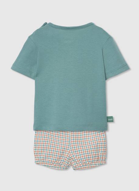 Ensemble bébé t-shirt et short en coton Vert 4 - vertbaudet enfant 