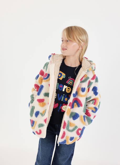 Manteau fille imprimé Blanc 2 - vertbaudet enfant 
