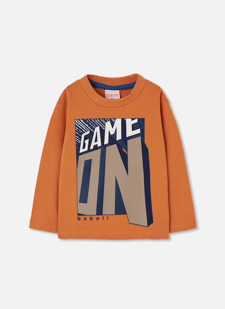 T-shirt en maille garçon imprimé game on Marron 2 - vertbaudet enfant 