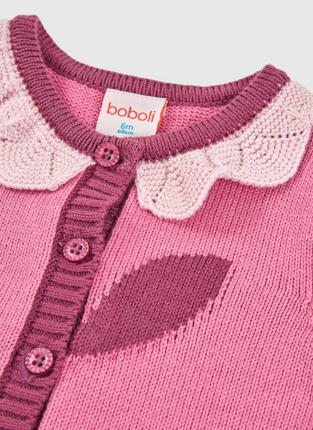 Gilet bébé tricot Rose 4 - vertbaudet enfant 