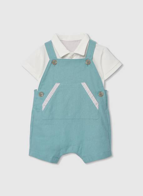 Ensemble bébé polo et salopette Vert 1 - vertbaudet enfant 