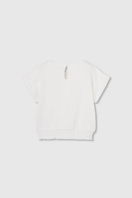 Tee-shirt fille fleurs Blanc 3 - vertbaudet enfant 