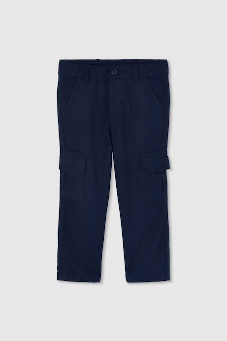Pantalon garçon lin Bleu 1 - vertbaudet enfant 