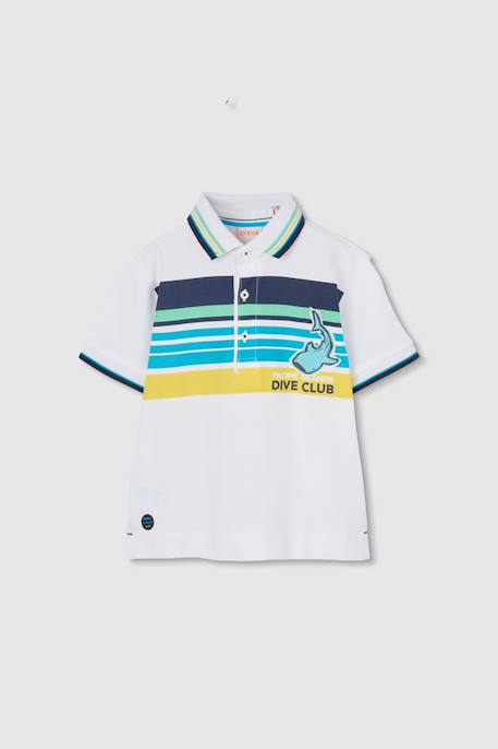 Polo en coton imprimé pour enfant Blanc 2 - vertbaudet enfant 