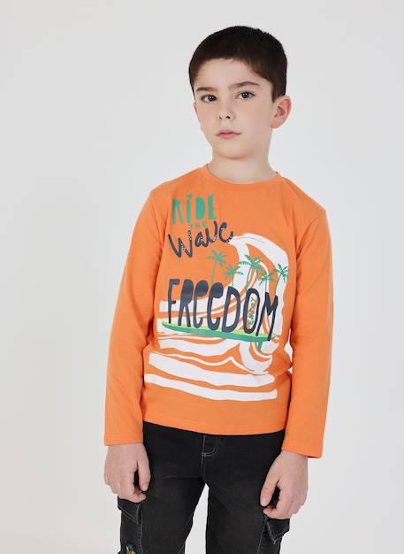 T-shirt imprimé pour enfant Orange 1 - vertbaudet enfant 