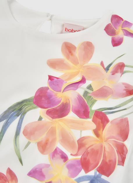 Tee-shirt fille fleurs Blanc 4 - vertbaudet enfant 