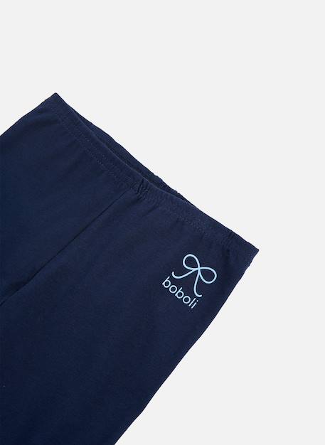 Legging fille en maille avec noeud Bleu 3 - vertbaudet enfant 
