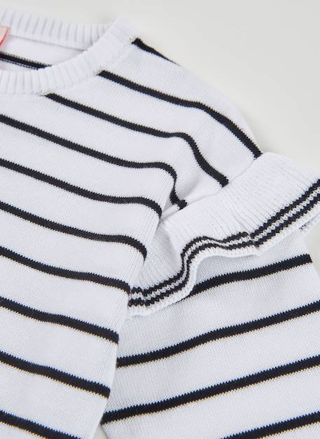 Pull à manches longues rayé Blanc 4 - vertbaudet enfant 