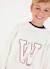 Pull garçon avec broderie de lettres Blanc 1 - vertbaudet enfant 