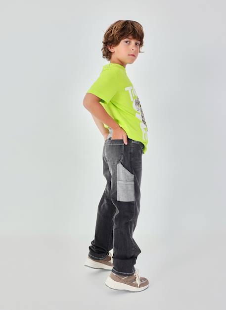 Pantalon enfant denim Gris 1 - vertbaudet enfant 