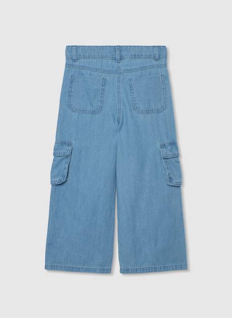 Pantalon fille denim délavée Bleu 3 - vertbaudet enfant 