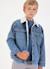 Veste garçon denim maille avec col molleton Bleu 1 - vertbaudet enfant 