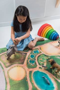 Linge de maison et décoration-Décoration-Tapis-Tapis de jeu enfant "Royaume des Animaux" - fabriqué en France