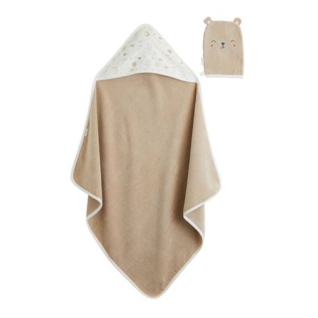 Cape de bain et gant bébé eliah Ecru 2 - vertbaudet enfant 