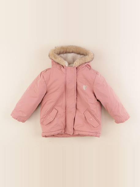 Manteau doublure amovible - 2 ans Rose, or 1 - vertbaudet enfant 