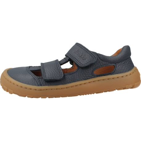 Sandale enfant cuir à scratch Bleu 2 - vertbaudet enfant 