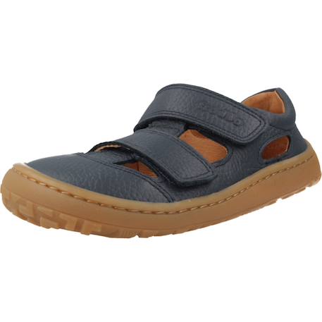 Sandale enfant cuir à scratch Bleu 4 - vertbaudet enfant 
