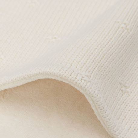 Couverture berceau cosy knit en coton Ecru+Ivoire+Vert d'eau 4 - vertbaudet enfant 