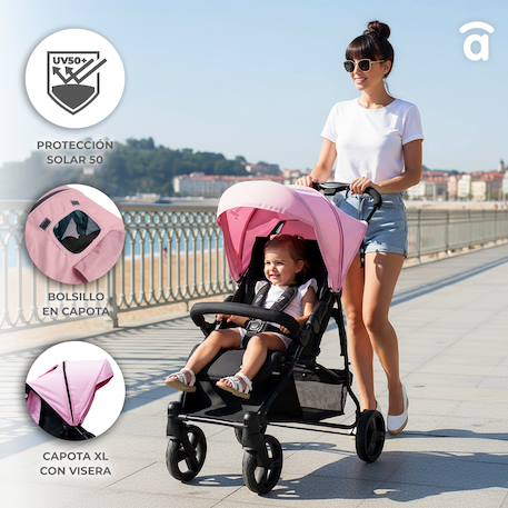Poussette cadix Huile+Noir+Rose 5 - vertbaudet enfant 