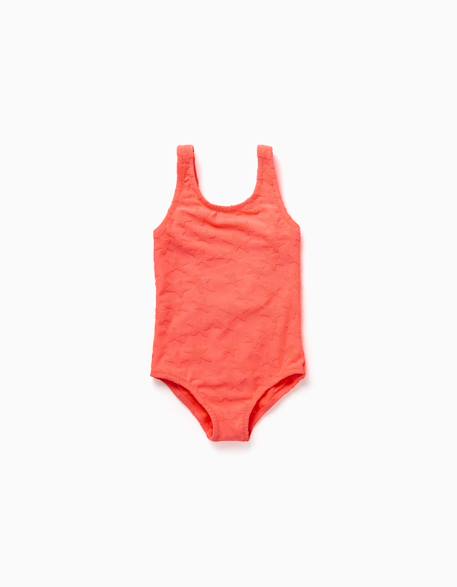 Maillot de bain avec motif d'étoiles en bouclé Corail clair 1 - vertbaudet enfant 