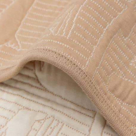 Couverture en coton jungle jambo biscuit-oatmeal (100 x 150 cm) Beige, marron 4 - vertbaudet enfant 