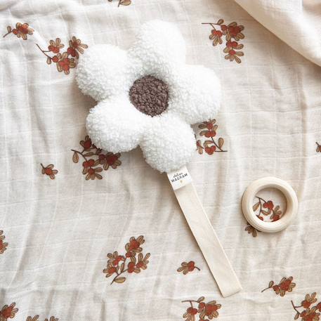 Attache tétine fleur moumoute Beige, marron+Marron, beige 3 - vertbaudet enfant 